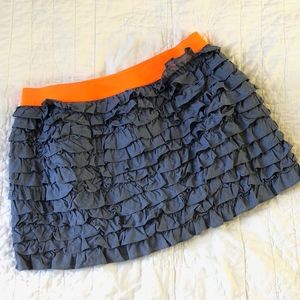 Ruffled Navy and Orange Women's Skirt